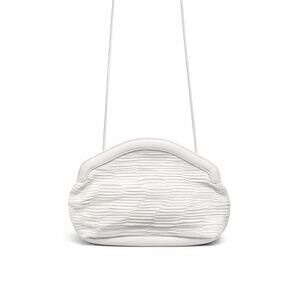 Venetto Italian Leather Shoulder Bag - White W/ Ruching & Fold Out Hardware EUC